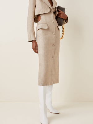 Cutout Linen Coat