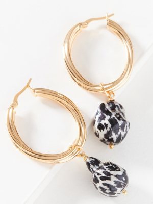 Maison Irem Pacey Pearl Hoop Earrings