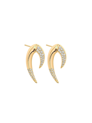 18ct Yellow Gold And Diamond Large Talon Earrings