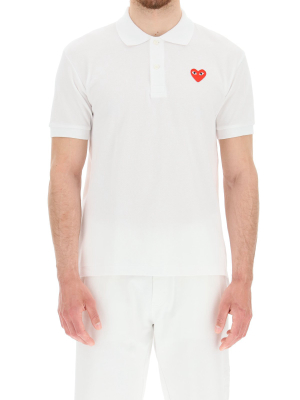 Comme Des Garçons Play Heart Logo Polo Shirt