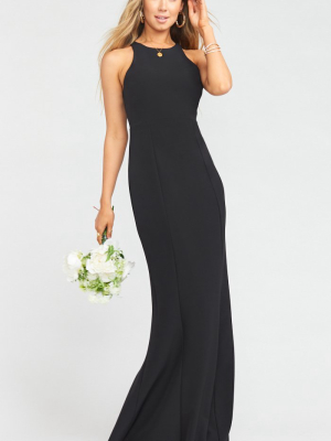 Chicago High Neck Gown ~ Black Stretch Crepe