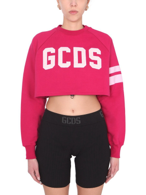 Gcds Logo Embroidered Drawstring Cropped Sweater