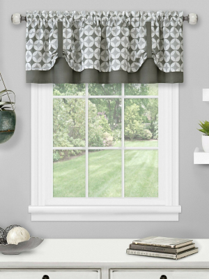 Kate Aurora Living Modern Geometric Button Tuck Rod Pocket Window Valance