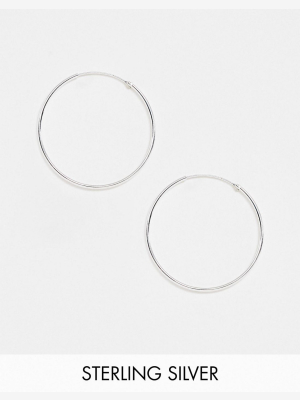 Kingsley Ryan 35mm Hoop Earrings In Sterling Silver