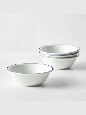 Apilco Tradition Blue-banded Porcelain Cereal Bowls