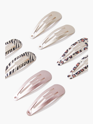 Animal Print Snap Clip Set