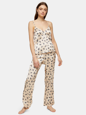 Cream Feather Print Pajama Cami