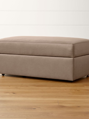 Lounge Ii Leather Storage Ottoman With Casters