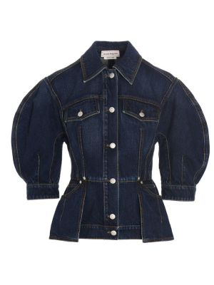 Alexander Mcqueen Puff Sleeve Denim Jacket