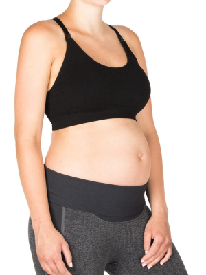 Modern Eternity Bella Yoga Maternity Nursing Yoga Bra Black