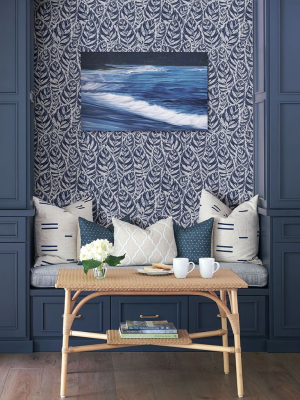 Del Mar Botanical Wallpaper In Indigo From The Scott Living Collection By Brewster Home Fashions