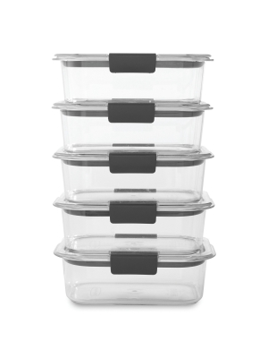 Rubbermaid Brilliance 5pk 3.2 Cup Airtight Food Storage Container Set