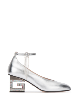 Gucci G Heel Crystal Embellished Pumps