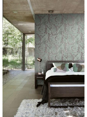 Glisten Wallpaper In Silver And Teal By Seabrook Wallcoverings