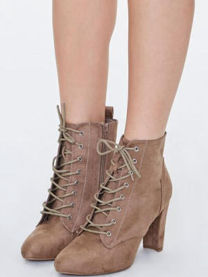 Lace-up Block Heel Booties