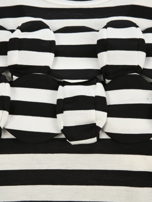 Comme Des Garçons Comme Des Garçons Circle Appliqué Striped T-shirt