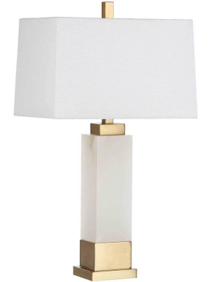 Roderick Alabaster Table Lamp White/gold