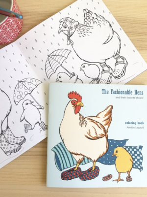 Fashionable Hens Coloring Book