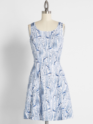 Why Do Blue Birds Swing? Skater Dress