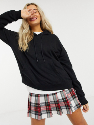 Pull&bear Oversized Hoodie In Black