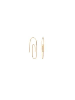 14k Small Paperclip Hoops