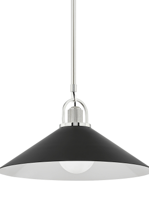 Hudson Valley Lighting Syosset Pendant - Polished Nickel & Black