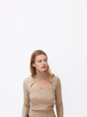 Wool Blend Cut Out Sweater