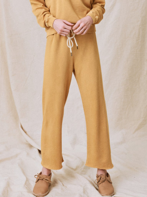 The Wide Leg Cropped Sweatpant. -- Honey