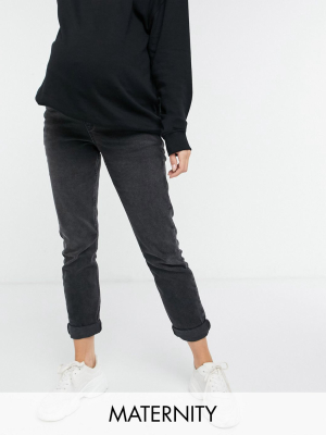 New Look Maternity Mom Jean In Black