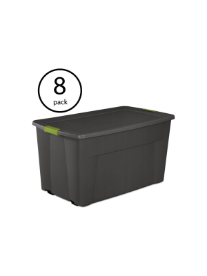 Sterilite 45 Gallon Wheeled Portable Latching Storage Tote Box, Gray (8 Pack)