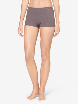 Women's Second Skin Boyshort, Micro Rib