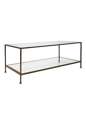 Worlds Away Taylor Rectangular Coffee Table In Bronze