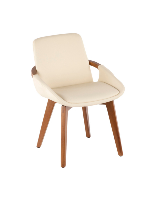 Cosmo Mid-century Modern Chair Cream/walnut - Lumisource