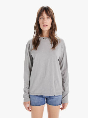 Velva Sheen Rolled Long Sleeve Tee - Grey