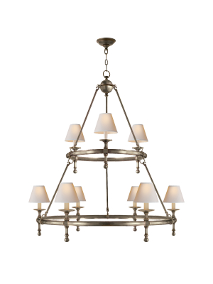 Classic Two-tier Ring Chandelier In Various Colors