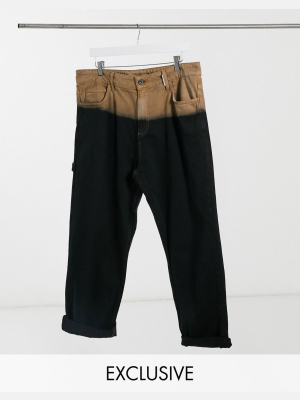 Collusion X005 Straight Leg Jeans In Dip Dye