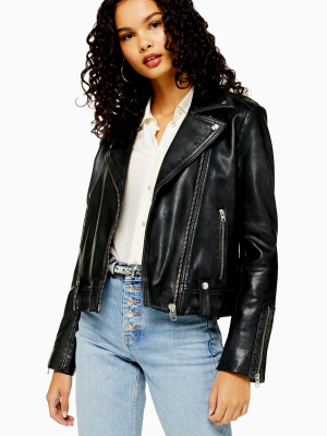 Real Leather Biker Jacket