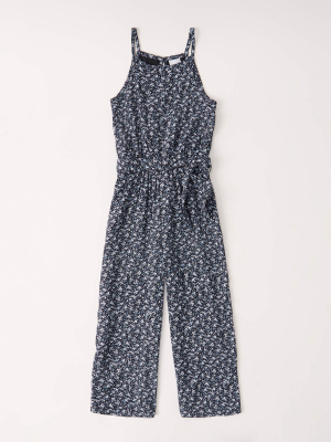 High-neck Belted Jumpsuit