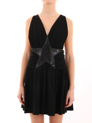 Saint Laurent Star Embellished Mini Dress