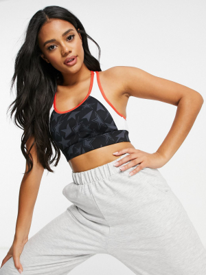 Asos 4505 Scoop Neck Bra In Star Print