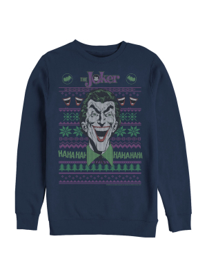 Men's Batman Ugly Christmas Joker Laugh Sweatshirt