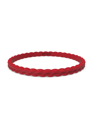 Weave Stackable Silicone Bracelet - Red