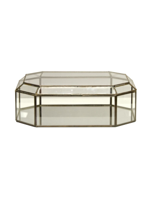 Worlds Away Box-octagonal Clear Glass