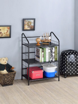 37" 3 Tier Metal Book Shelf Black - Ore International