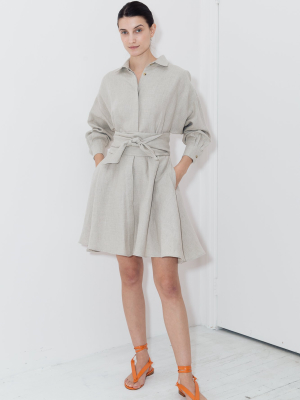 Phoenicia Heavy Linen Short Shirt Dress