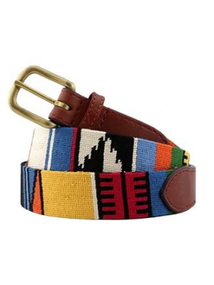 Mayan Pattern Needlepoint Belt