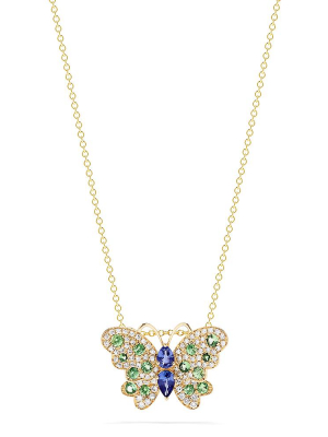 Effy Nature Sapphire, Tsavorite And Diamond Butterfly Pendant, 1.27 Tcw
