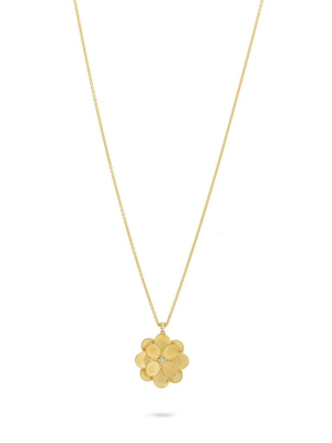 Marco Bicego® Petali Collection 18k Yellow Gold And Diamond Small Long Flower Pendant