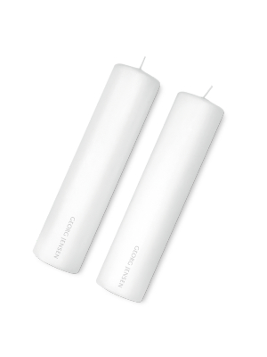 Gj White Candles, Set Of 2