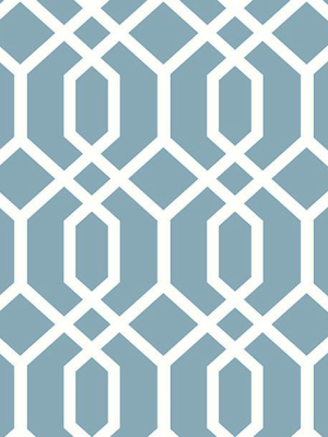 Trellis Blue Montauk Wallpaper From The Essentials Collection By Brewster Home Fashions